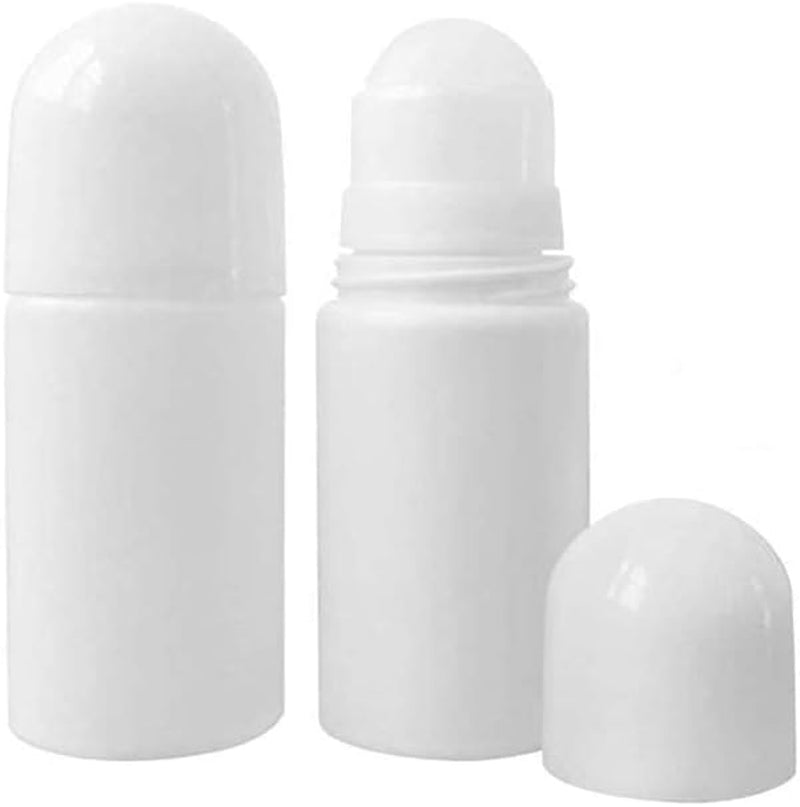 4 Stück 50Ml Kunststoff Leer Roller Flaschen Roll on Flaschen Aromatherapie Flaschen Mit Rollenkugel, Für Duft Öle Parfüm Reisen Abfüllung (Weiß)