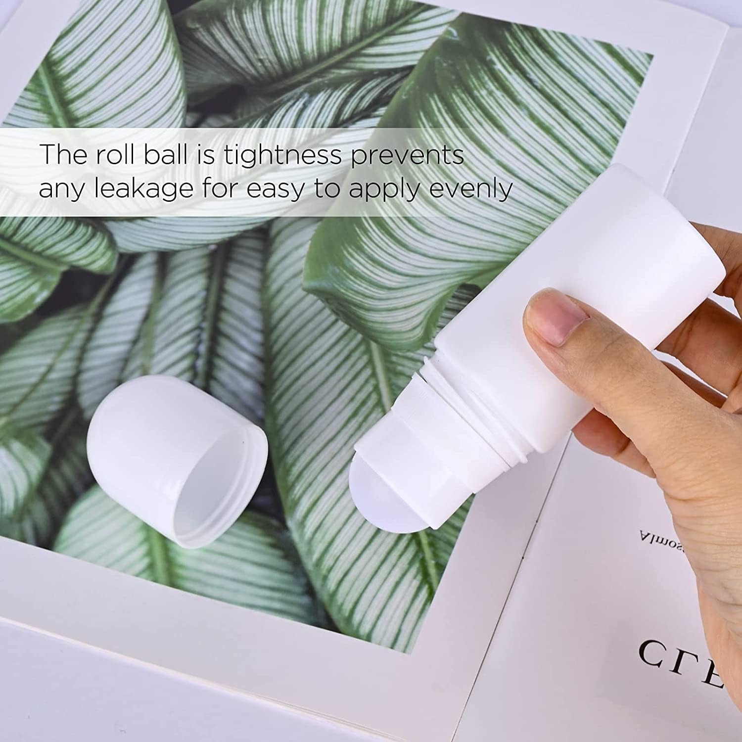 4 Stück 50Ml Kunststoff Leer Roller Flaschen Roll on Flaschen Aromatherapie Flaschen Mit Rollenkugel, Für Duft Öle Parfüm Reisen Abfüllung (Weiß)