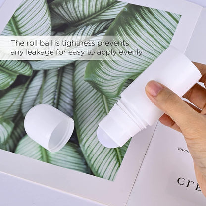 4 Stück 50Ml Kunststoff Leer Roller Flaschen Roll on Flaschen Aromatherapie Flaschen Mit Rollenkugel, Für Duft Öle Parfüm Reisen Abfüllung (Weiß)